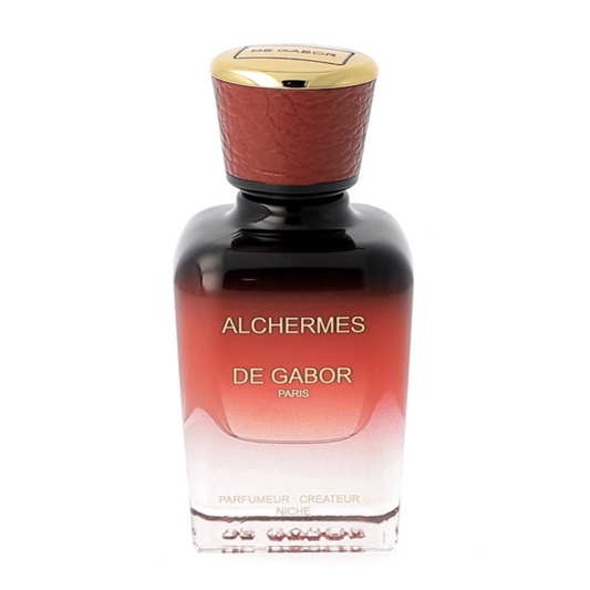 Perfume bottle labeled 'Alchemeris De Gabor' on a white background